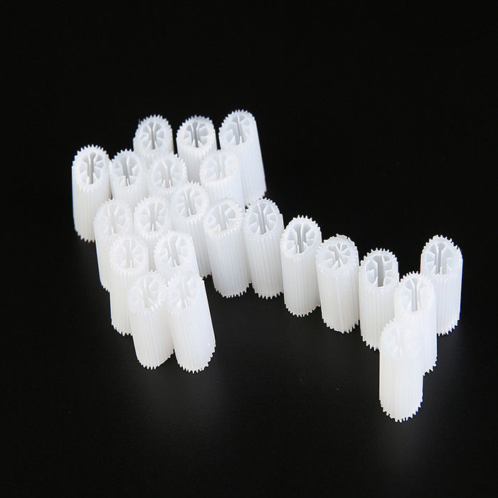 Virgin MBBR Bio Media de tamaño pesado 5*10 mm de color blanco virgen material HIPS de plástico Biocell