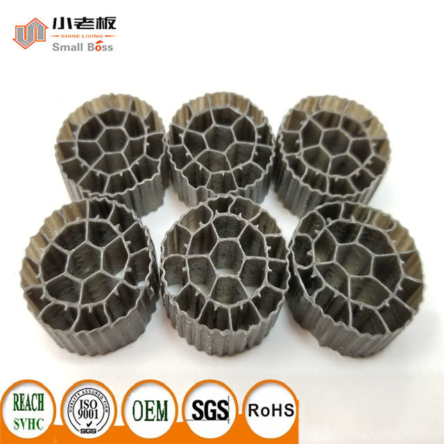 25 mm x 12 mm Medios de filtro MBBR de colores Material HDPE PE06 Bio Medios