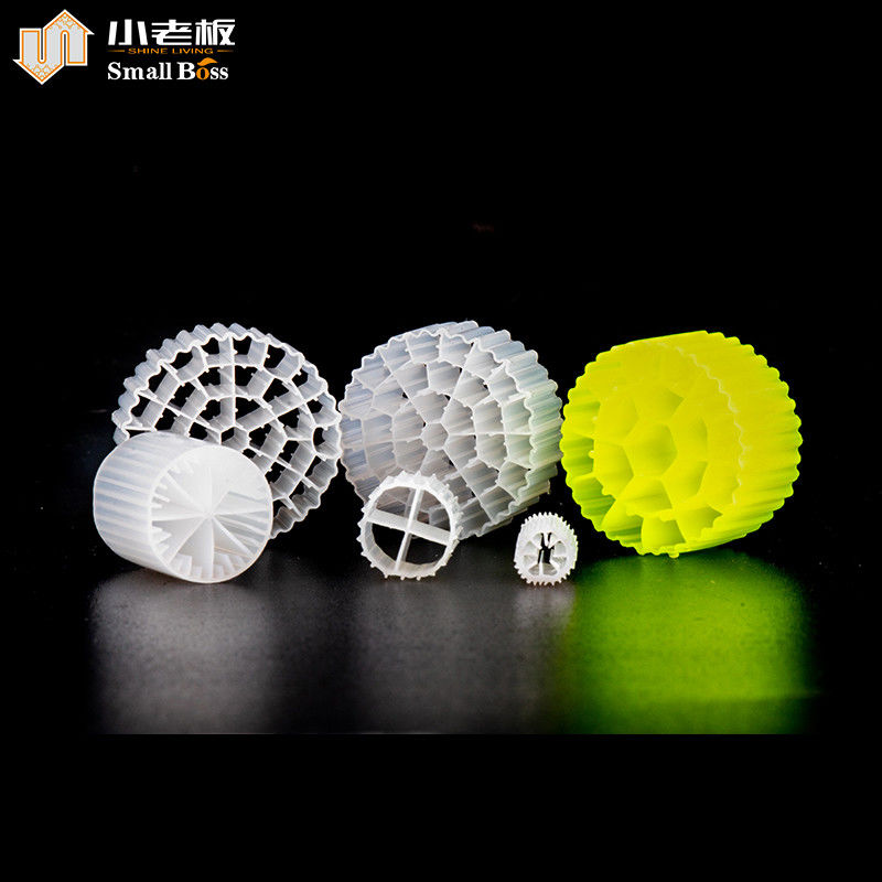 PE38 Reactor de biopelícula de cama móvil de color natural blanco material virgen HDPE Mbbr portador