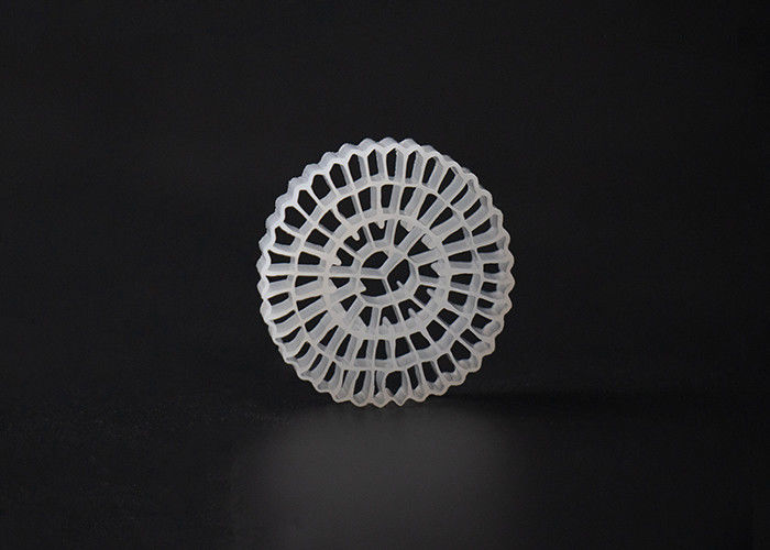 Material virgen HDPE MBBR Bio Media Color blanco y 25*4mm Tamaño Alta superficie MBBR
