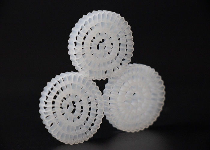 Material virgen HDPE MBBR Bio Media Color blanco y 25*4mm Tamaño Alta superficie MBBR